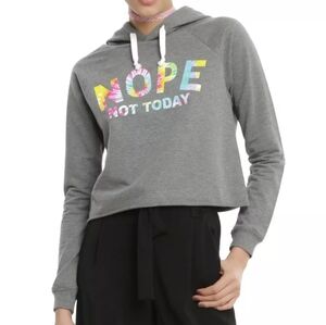 **CLEARANCE** Black Matter "Nope Not Today" Colorful Gray Cropped Hoodie